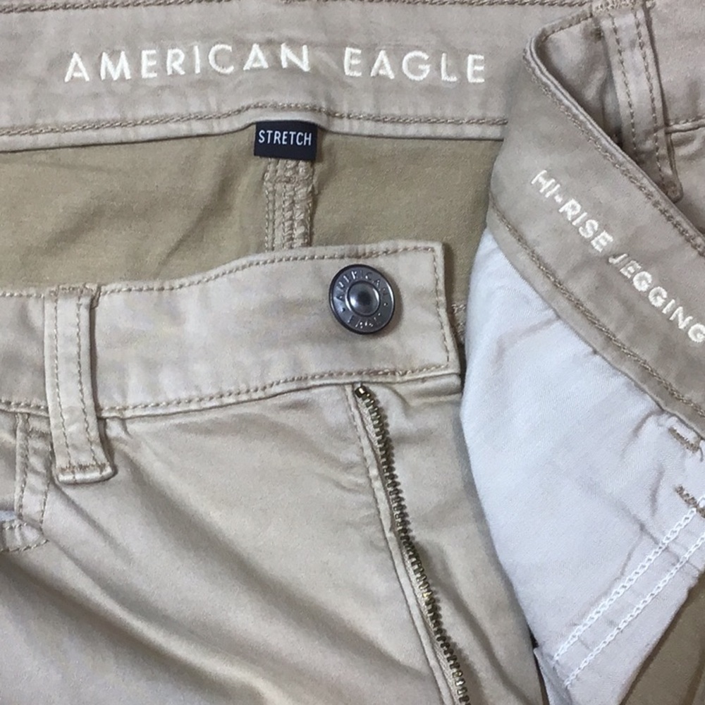 🦅AEO Next Level Stretch Hi-Rise Jegging Zip Front Jeans Sz.10 Long - Picture 3 of 10